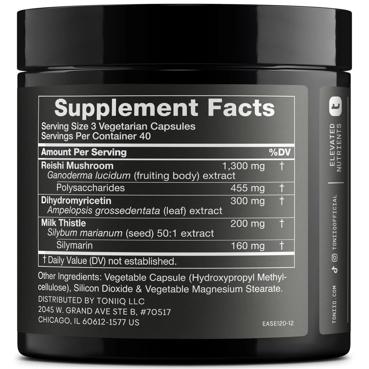 Toniiq Ease with DHM - Full Liver Support for a Night Out - 120 Capsules - 50x Super Concentrated Extract Toniiq buy supplements Au