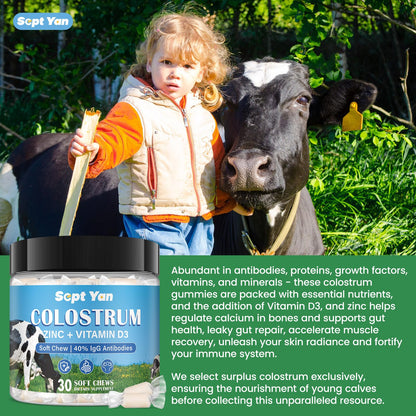 Colostrum Soft Chew Supplement (3000mg + 40% IgG), Concentrated Bovine Colostrum SEPT YANBuy Supplements Australia