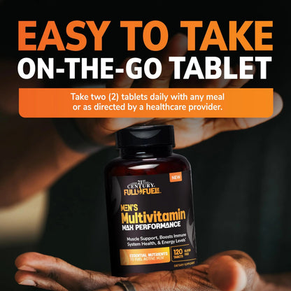 21st Century Full Fuel 365 Active Men’s Multivitamin, 120 Tablets, Daily Vitamins and Minerals for Energy, Muscle Support, Immune Health, No Gluten 21st Century