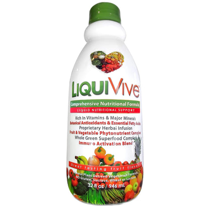 LiquiVive Liquid Vitamins Mega Nutrition | Vegetarian Daily Multivitamin Balance Immune Support Booster Superfood of Nature | Vitamin C D3 A B12 E K | Life Miracle