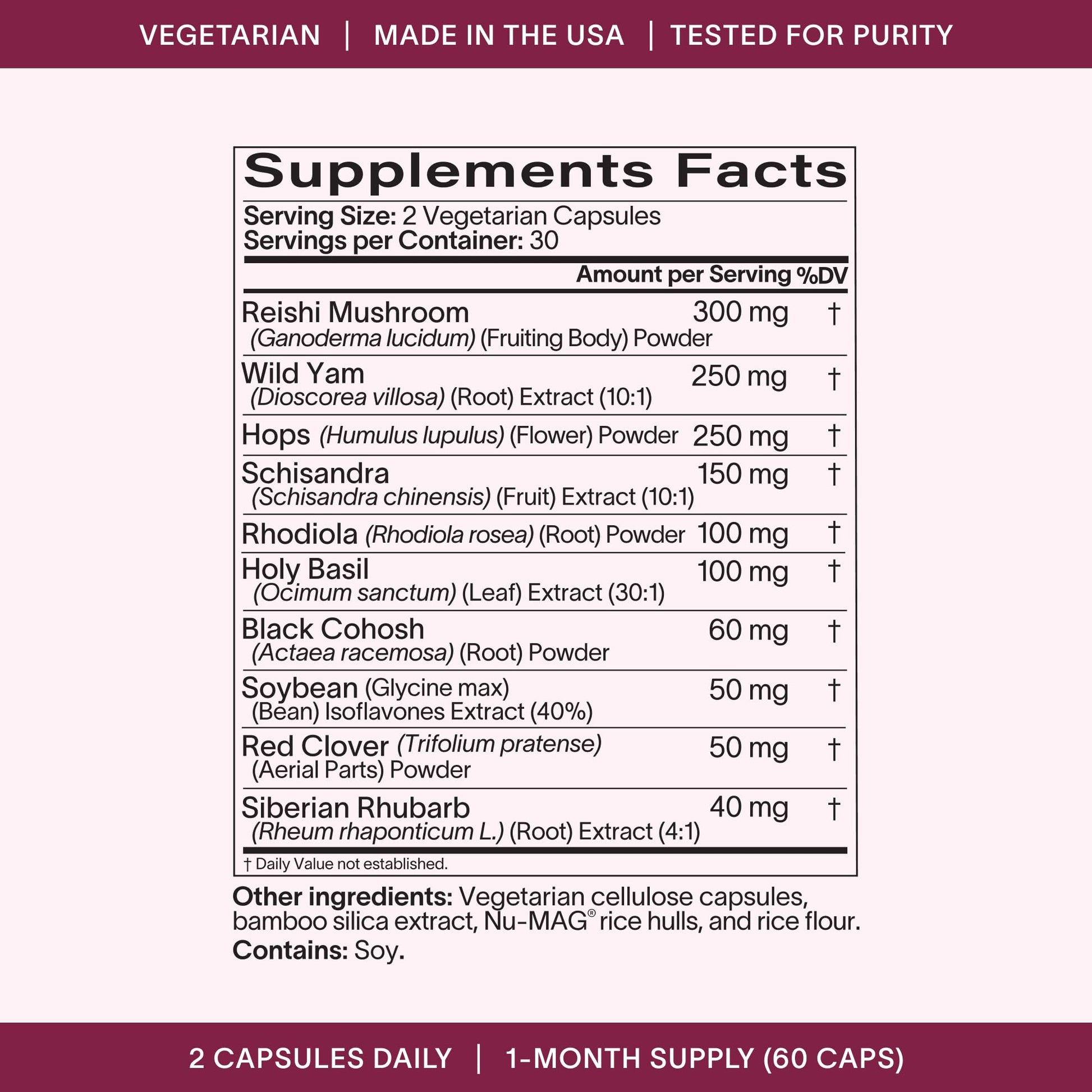 Ladywell Perimeno - Perimenopause Support - Support for Mood, Mental Clarity, Sleep & Hot Flashes - Black Cohosh, Reishi, Wild Yam, Holy Basil, Schisandra, Rhodiola, Siberian Rhubarb / 60 Veg Caps LadywellBuy Supplements Australia