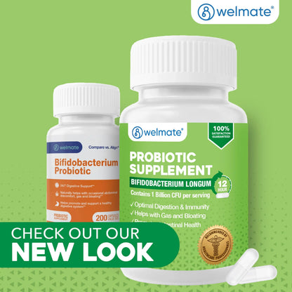 WELMATE Bifidobacterium - Probiotic Supplement - Supports Gut Health - Immune Support - Digestive Enzymes - Gluten Free - Vegan - Men & Womens Probiotic - Value Size - 200 Count WELMATE buy supplements Au