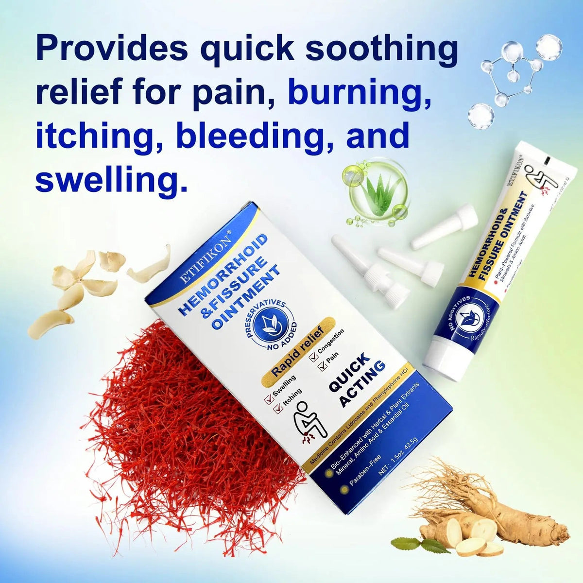 ETIFIKON Hemorrhoid & Fissure Ointment with 4% Lidocaine & Phenylephrine HCI – 42.5g Comforting Care Cream for Internal & External Areas – Helps Soothe Irritation & Support Daily Comfort (1 Pack) ETIFIKONBuy Supplements Australia