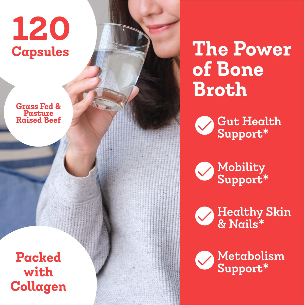 Dr. Kellyann Bone Broth Capsules | 500mg Collagen Per Serving | Supports Gut Health | Joint & Cartilage Repair | Skin Hair Nails | Fasting Support | Grass-Fed Beef | Digestive Wellness | 40 Servings Dr. Kellyann buy supplements Au