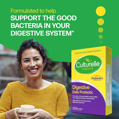Culturelle Daily Probiotic Capsules For Men & Women, Most Clinically Studied Probiotic Strain, Digestive & Gut Health, Supports Occasional Diarrhea, Gas & Bloating, 1 Month Supply, 30 CT CulturelleBuy Supplements Australia