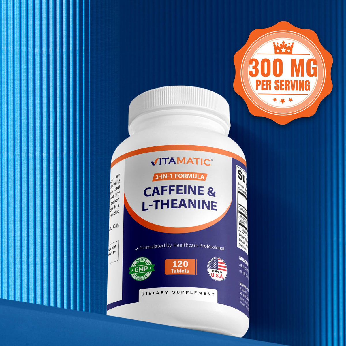 Vitamatic L-Theanine 200mg with Caffeine 100mg – 120 Vegetarian Tablets Nootropic Supplement for Focused Energy & Mental Clarity VitamaticBuy Supplements Australia
