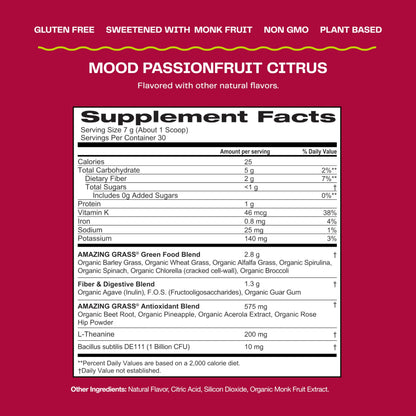 Amazing Grass Greens Blend Mood: Super Greens Powder Smoothie Mix for Mood, Relaxat Amazing GrassBuy Supplements Australia