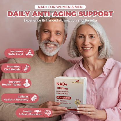 NAD+ Liquid Supplement 1000mg 30 Sachet, Nicotinamide Riboside & Resveratrol with PQQ DNA Repair Advanced NAD Supplement for Men & Women,Boosts Cellular Energy NEWOLITEBuy Supplements Australia