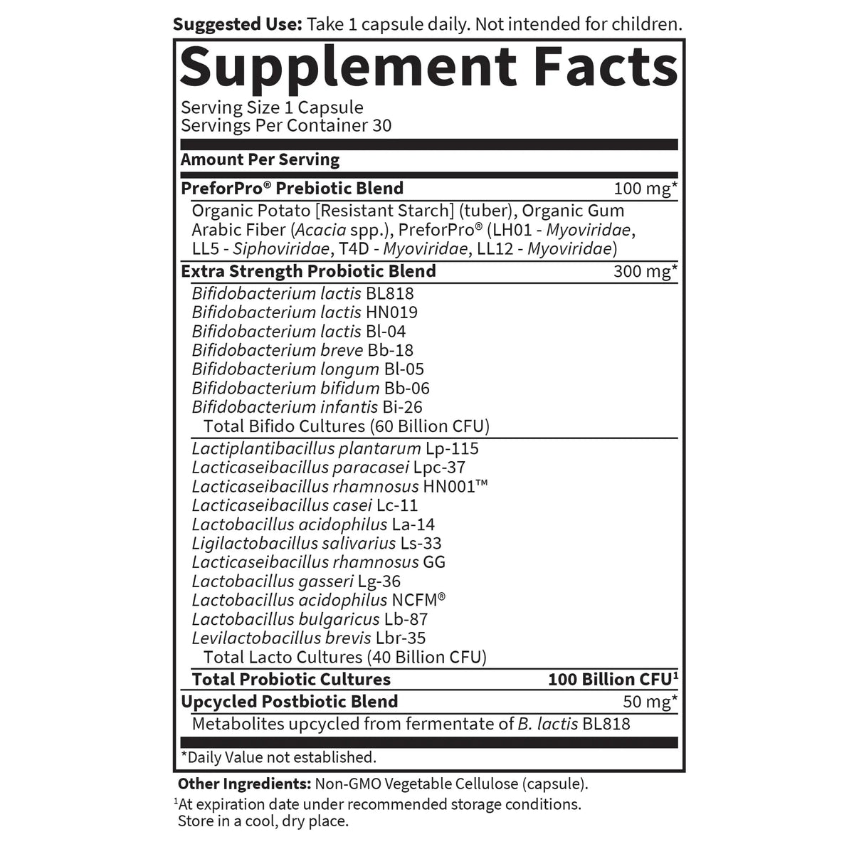 Garden of Life Dr Formulated Probiotics 100 Billion CFU Pre + Pro + Postbiotics - Extra Strength Digestive & Immune Support for Men and Women, Potato, Acacia, Postbiotic Metabolites, 30 Capsules Garden of LifeBuy Supplements Australia