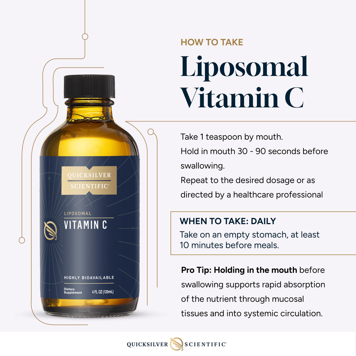 Quicksilver Scientific Liposomal Vitamin C - 1000mg Buffered Liquid Vitamin C Supplement - Immune + Antioxidant Support - Liposomes for Superior Absorption - Vegan + Non-GMO (4oz / 120ml) Quicksilver ScientificBuy Supplements Australia