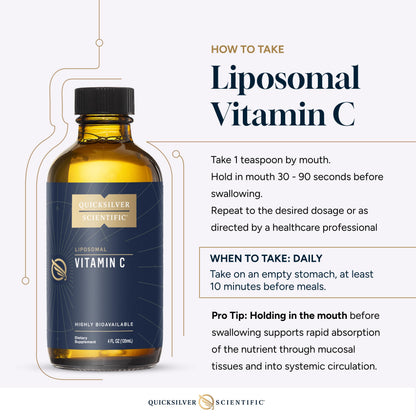 Quicksilver Scientific Liposomal Vitamin C - 1000mg Buffered Liquid Vitamin C Supplement - Immune + Antioxidant Support - Liposomes for Superior Absorption - Vegan + Non-GMO (4oz / 120ml) Quicksilver ScientificBuy Supplements Australia