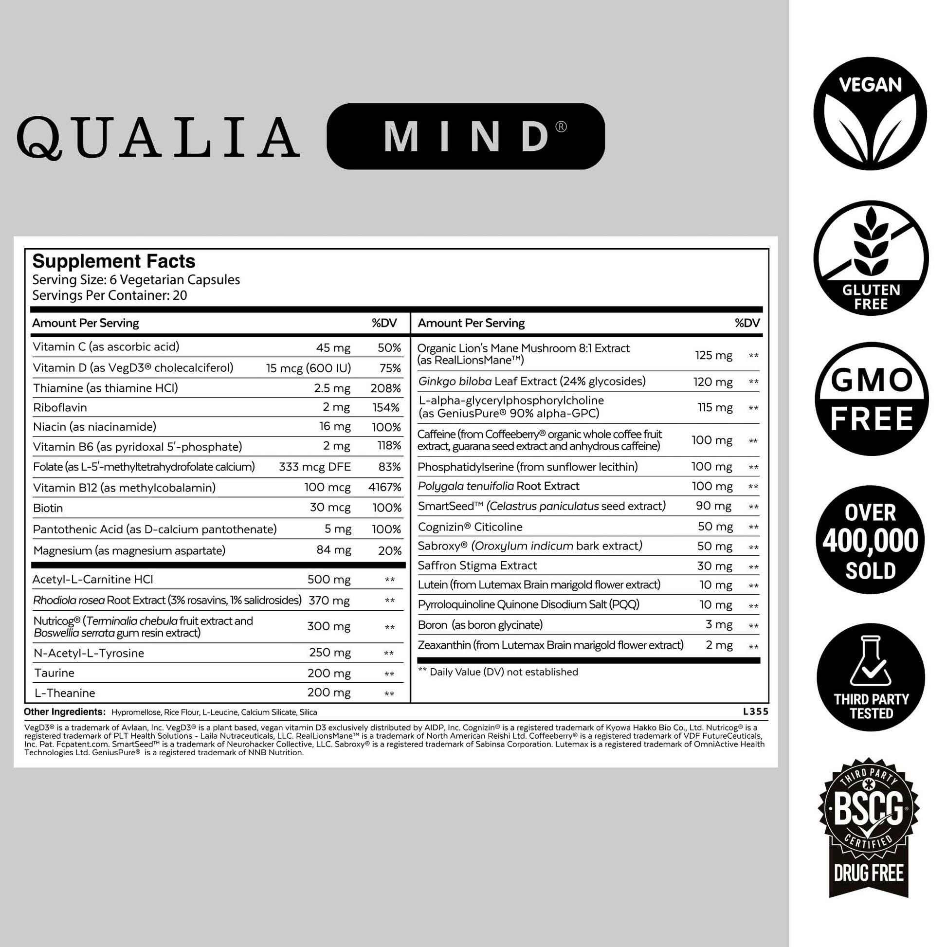 Qualia Life Sciences Qualia Mind | The Ultimate Blend for Brain Health* | Doctor-Formulated Nootropic to Fuel Focus & Concentration* | Supports Long Term Brain Health| Maintain Drive & Productivity QUALIA LIFE SCIENCESBuy Supplements Australia