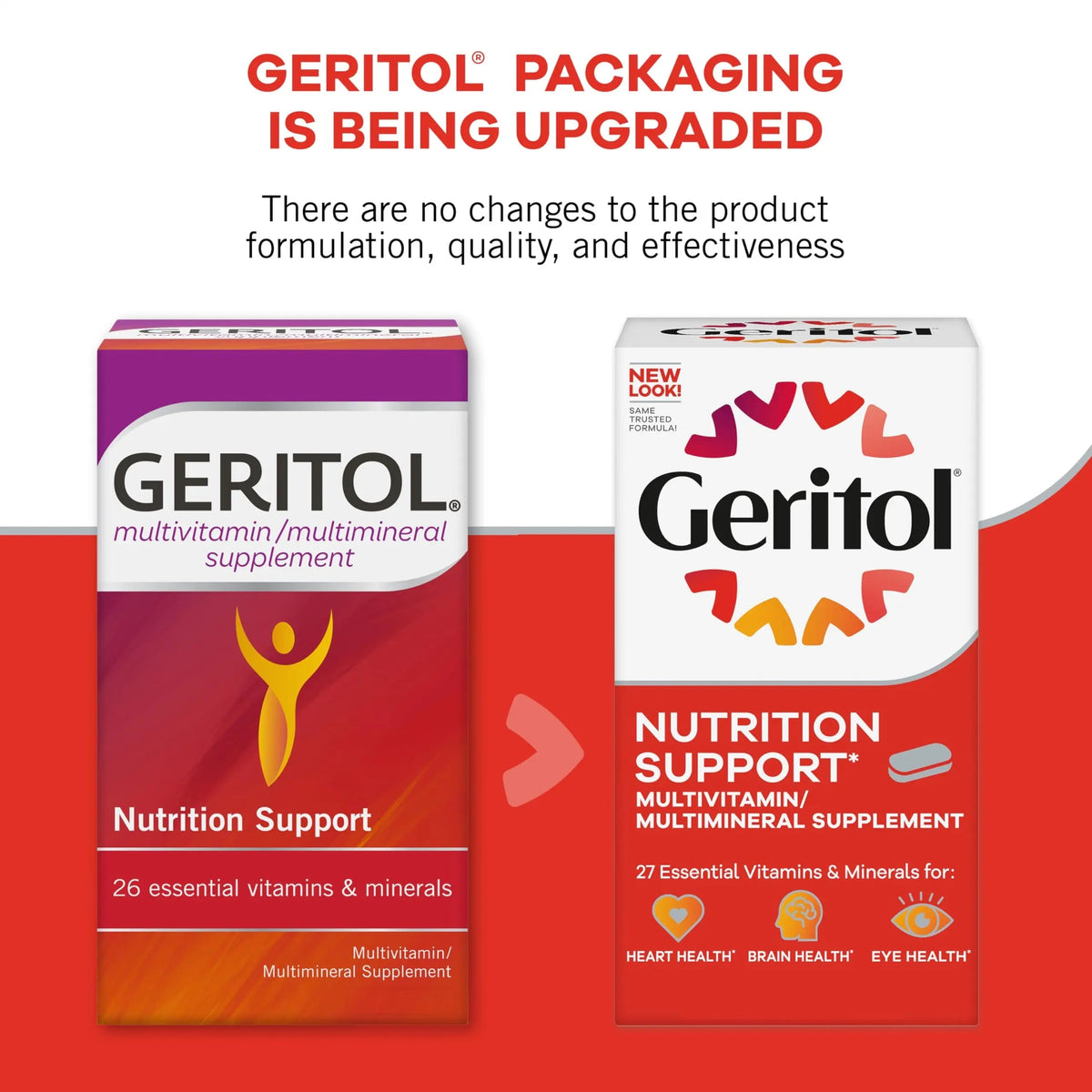 Geritol, Multivitamin Supplement, Contains Antioxidants, Vitamins B, C, E & D and Iron, 27, Minerals, Gluten-Free Geritol