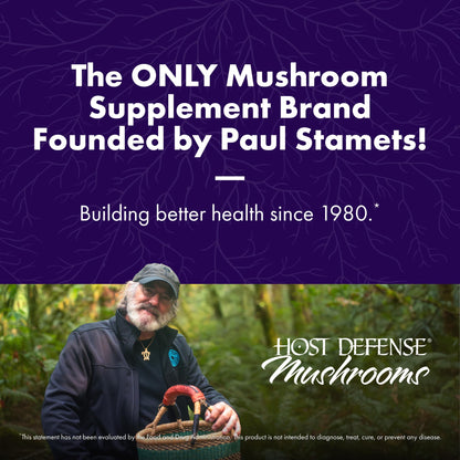 Host Defense MycoBotanicals Brain* Capsules - Brain Support Supplement with Lion's Mane, Reishi & Cordyceps Mushroom - Herbal Supplement for Memory & Focus Support - 60 Capsules Host DefenseBuy Supplements Australia