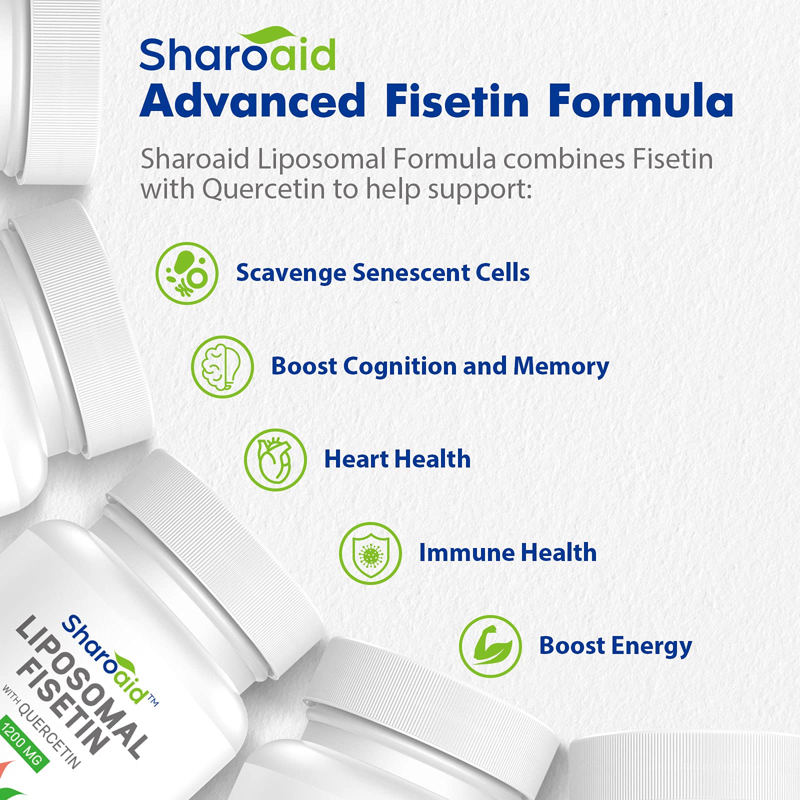 Sharoaid Liposomal Fisetin with Quercetin Supplements 1200 mg per Serving,High Absorpti SharoaidBuy Supplements Australia