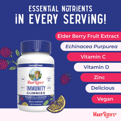 MaryRuth Organics Sugar Free Immunity Gummies | Powerful Blend | Elderberry Vitamin C & Zinc | Vitamin D3 & Echinacea | Immune Support Supplement | Gummies for Kids & Adults | Vegan | Non GMO | 90ct MARYRUTH'SBuy Supplements Australia