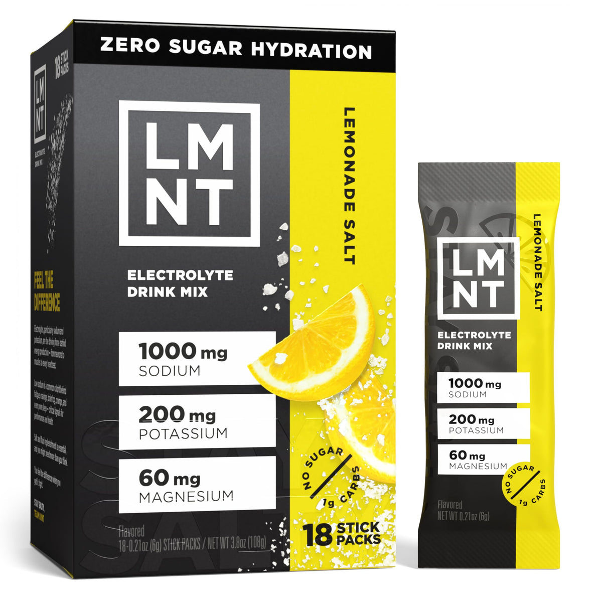 LMNT Zero Sugar Electrolytes - Lemonade | Drink Mix | 18-Count Drink LMNTBuy Supplements Australia