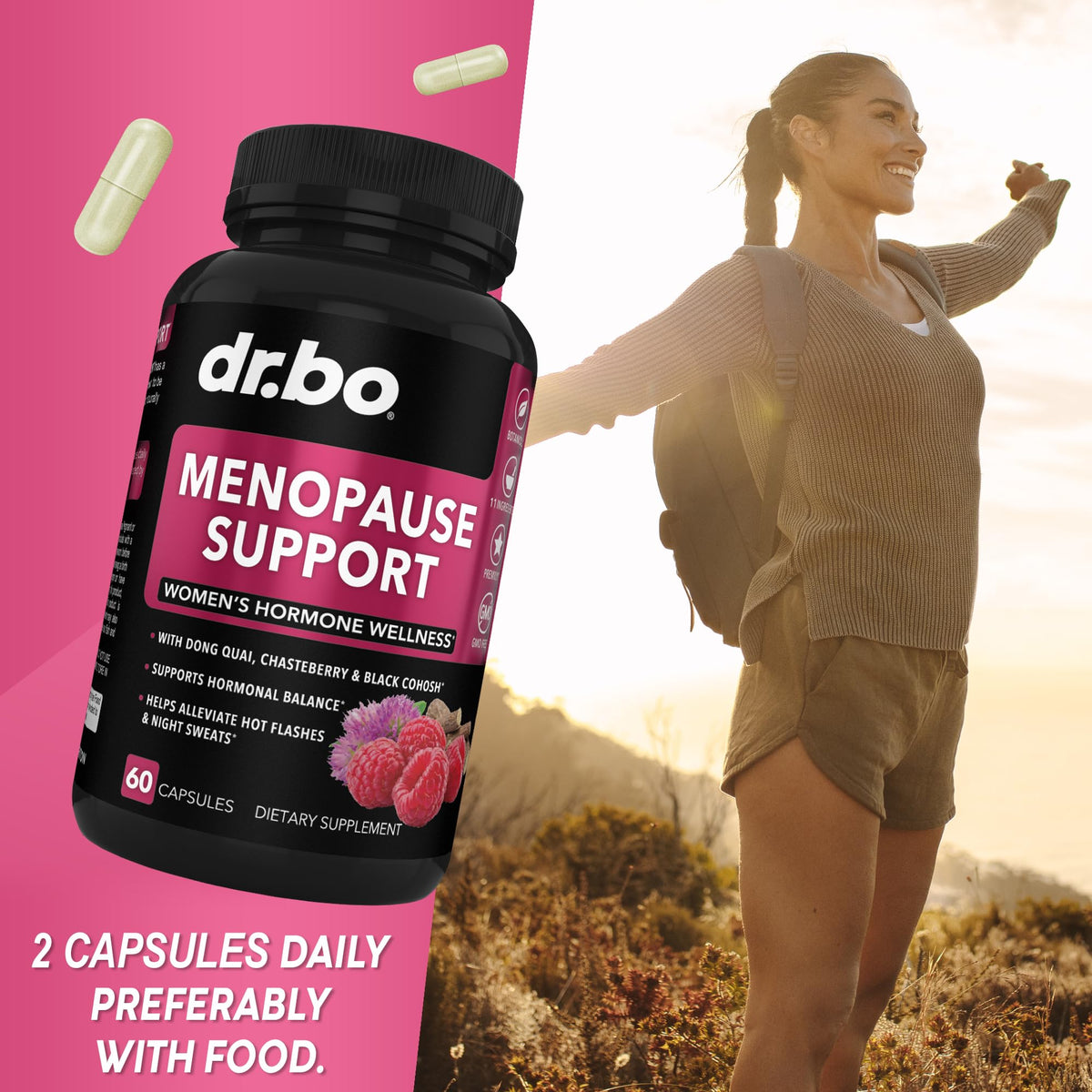 Menopause Supplements for Women Support Pills - Natural Menopause Relief for Hot Flashes, Night Sweats & Mood Swings with Dong Quai, Chasteberry & Black Cohosh - Hormone Balance for Women Supplement DR. BOBuy Supplements Australia