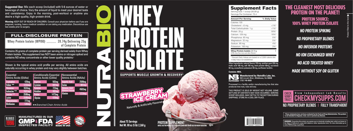 NutraBio Whey Protein Isolate Supplement – 25g of Protein Per Scoop with Complete NutraBioBuy Supplements Australia