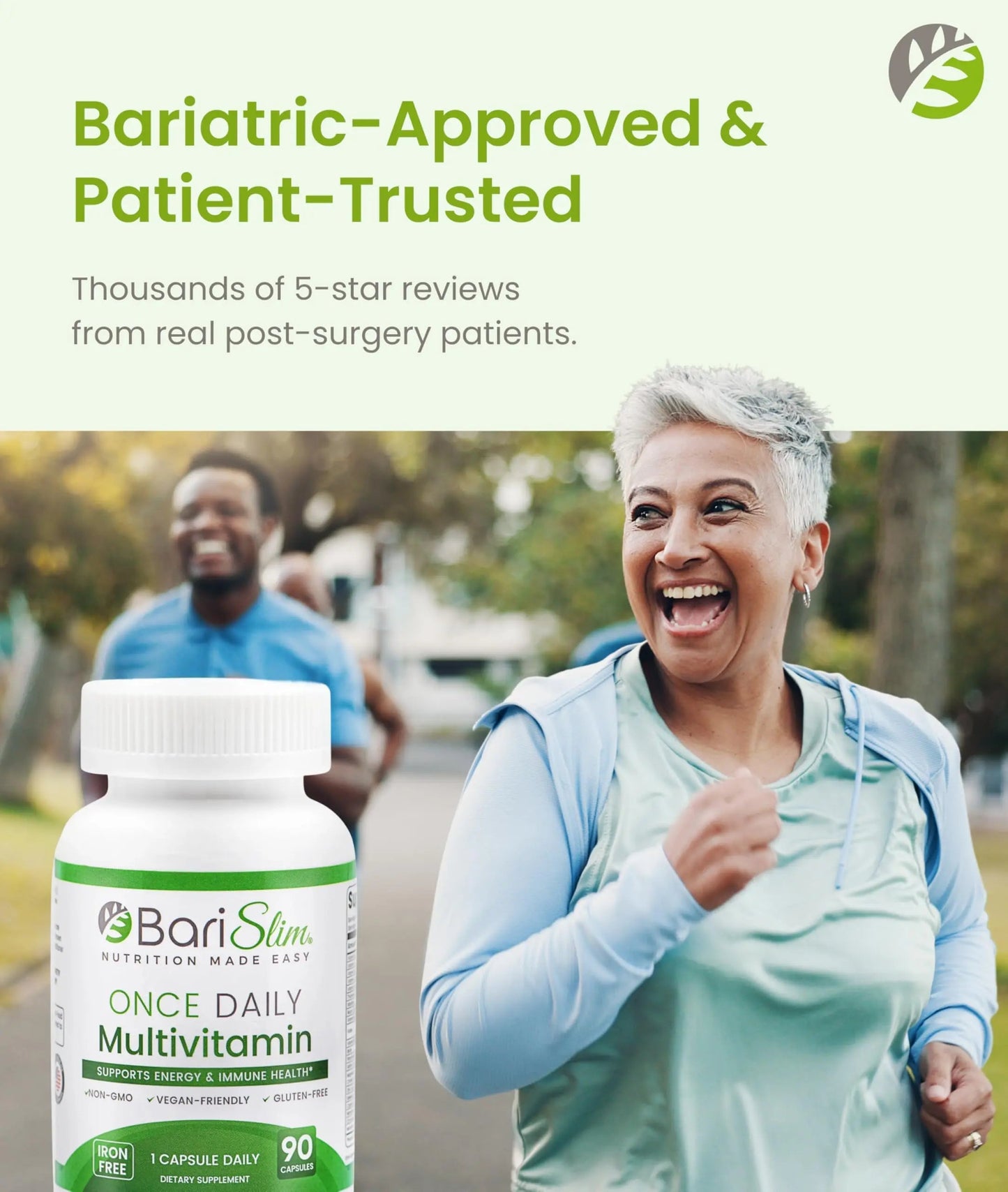 BariSlim Once Daily Bariatric Multivitamin Capsule - Iron-Free Formula - Bariatric Vitamin and Supplement for Post Surgery BariSlim