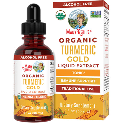 MaryRuth Organics USDA Turmeric Gold Liquid Drops | Herbal Blend | Turmeric Curcumin | Black Pepper | Cassia Cinnamon Bark | Ginger Root | Immune Support | Non-GMO Project Verified | Vegan | 1oz MARYRUTH'SBuy Supplements Australia