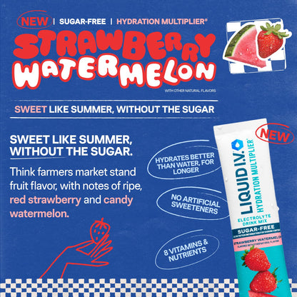 Liquid I.V.® Hydration Multiplier Sugar-Free - Strawberry Watermelon | Electrolyte Powder Drink Mix | 1 Pack (14 Servings) Liquid I.V.Buy Supplements Australia