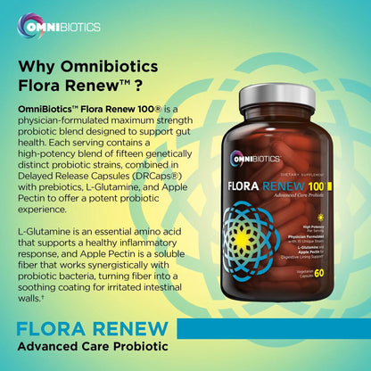 100 Billion Probiotics - 15-Strain Probiotic for Women & Men, DRCaps Delayed Release, Prebiotics, L-Glutamine, Apple Pectin, Gut Lining Support, Shelf Stable, Non-GMO, 60 Vegan Capsules for Adults OmniBiotics buy supplements Au