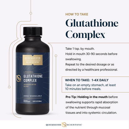 Quicksilver Scientific Glutathione Complex - Superior Absorption Antioxidant Supplement with Liquid Glutathione & Milk Thistle - Vitamin B Complex - Supplement for Daily Use (3.38 fl oz) Quicksilver ScientificBuy Supplements Australia