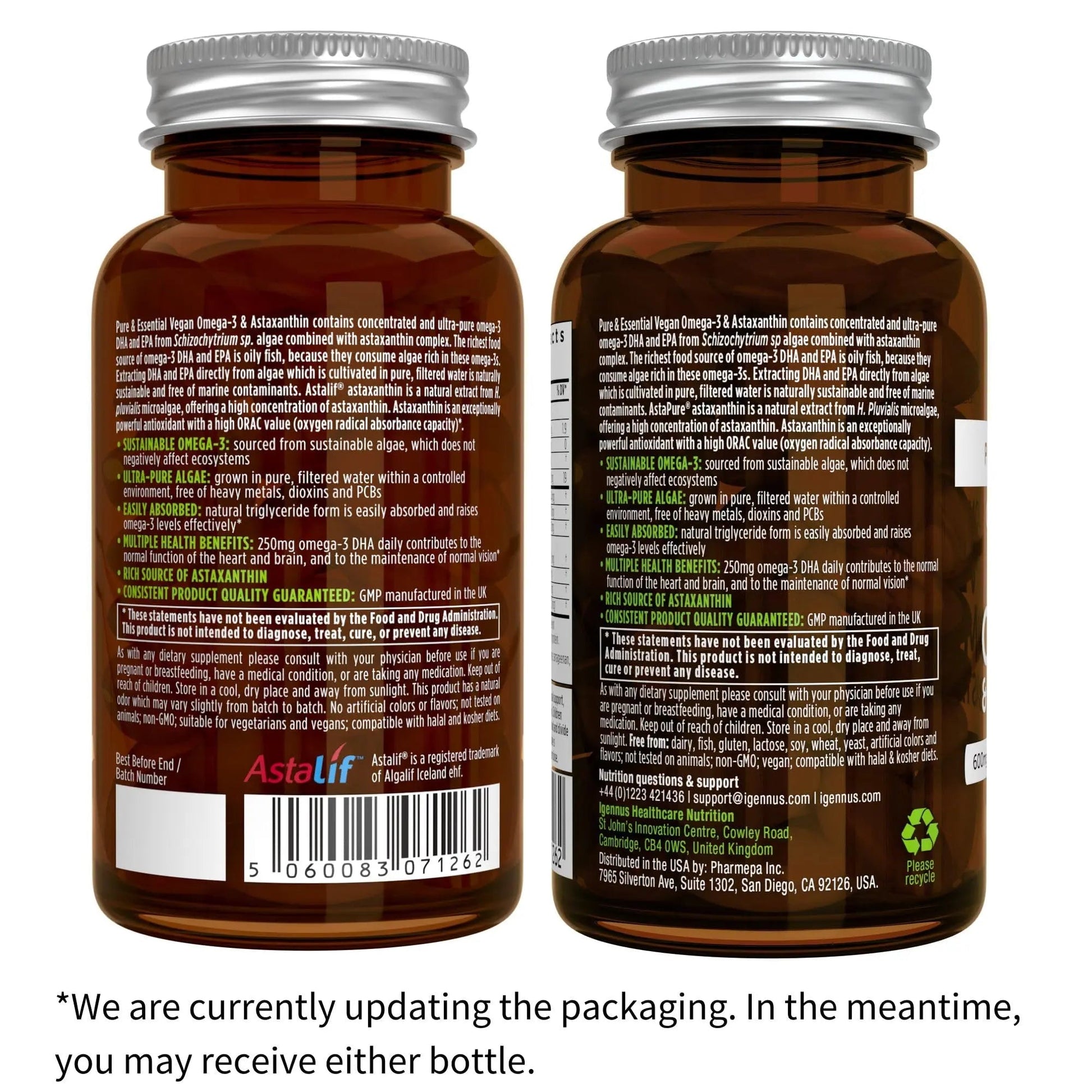 Vegan Omega-3 Algae Oil + Advanced Kids Multivitamin Gummy Bundle, High Concentration DHA & EPA + Vitamin A, B, C, D3 & E Igennus Healthcare NutritionBuy Supplements Australia