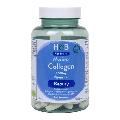 Holland and Barrett Marine Collagen with Vitamin C 3000mg 90 Tablets