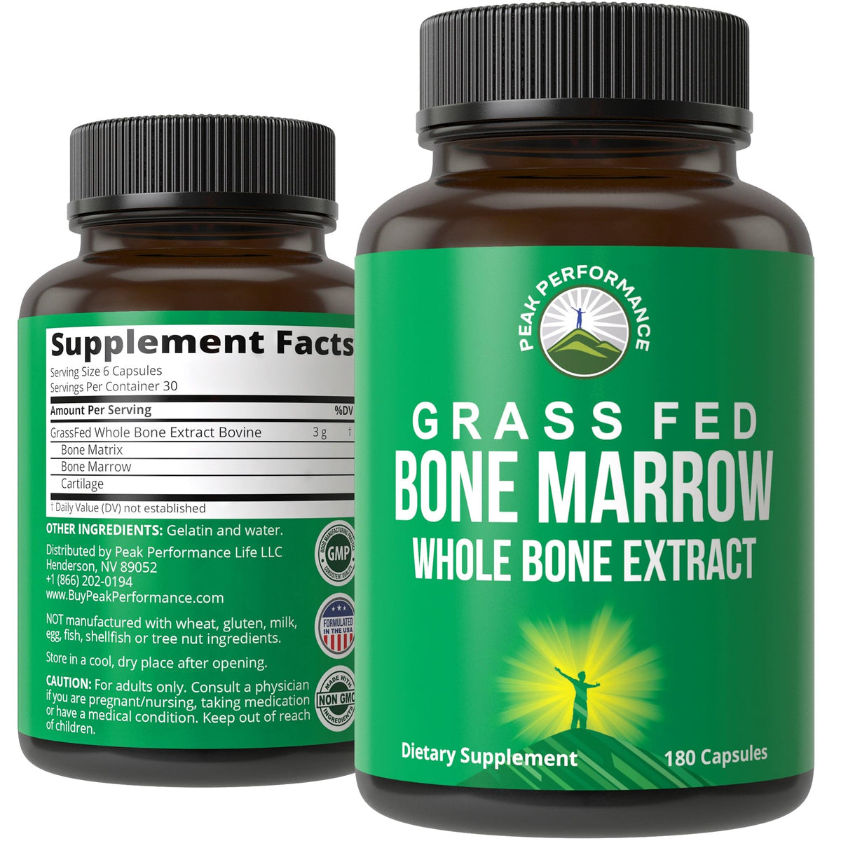 Peak Performance Grass Fed Bone Marrow - Whole Bone Extract Supplement 180 Capsules. Superfood Pills Rich in Collagen, Vitamins, and Amino Acids. from Matrix, Marrow, Cartilage. Ancestral Tablets Peak PerformanceBuy Supplements Australia