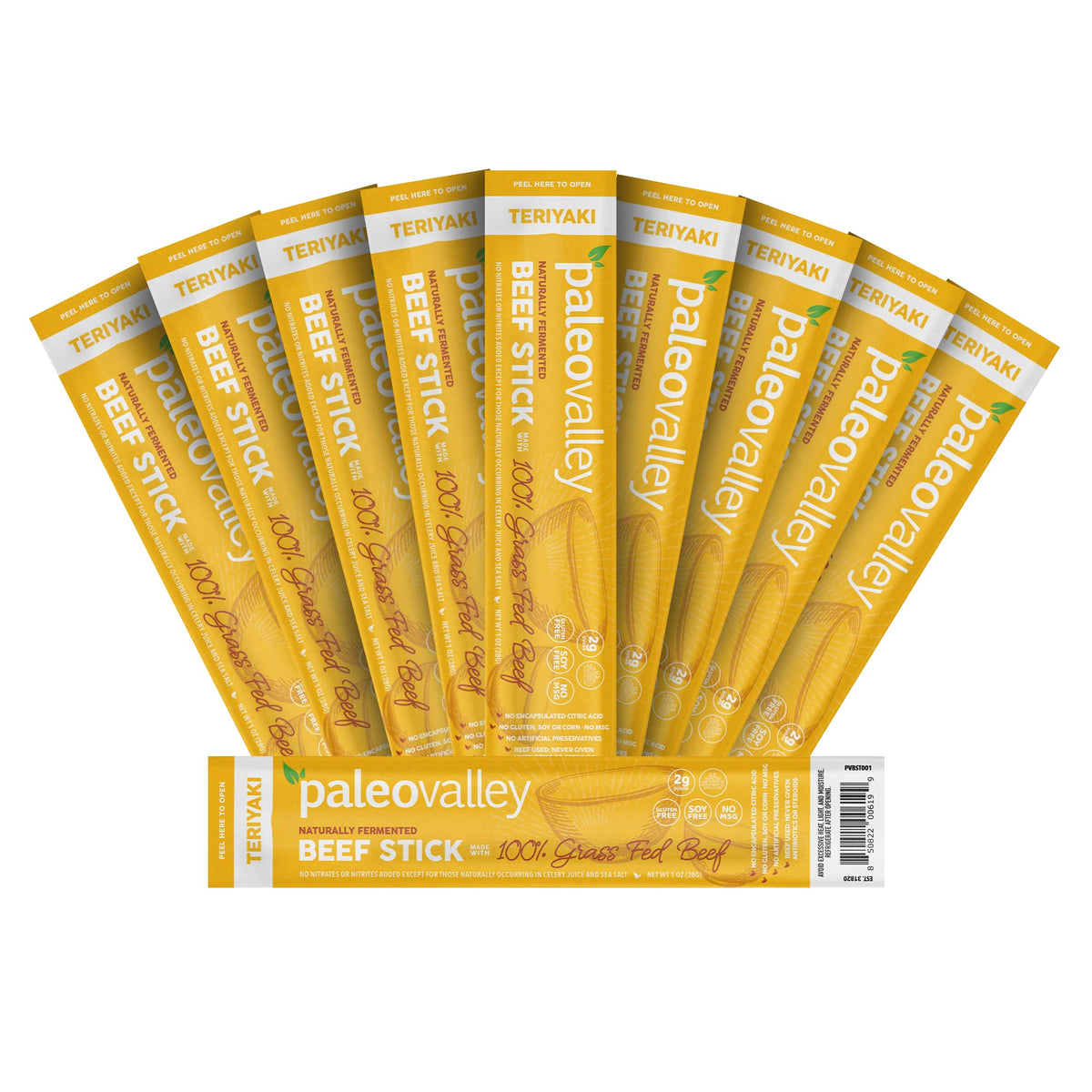 Paleovalley 100% Grass Fed Teriyaki Beef Sticks - Delicious Gluten Free Beef Snack - High Protein Keto Friendly PaleovalleyBuy Supplements Australia