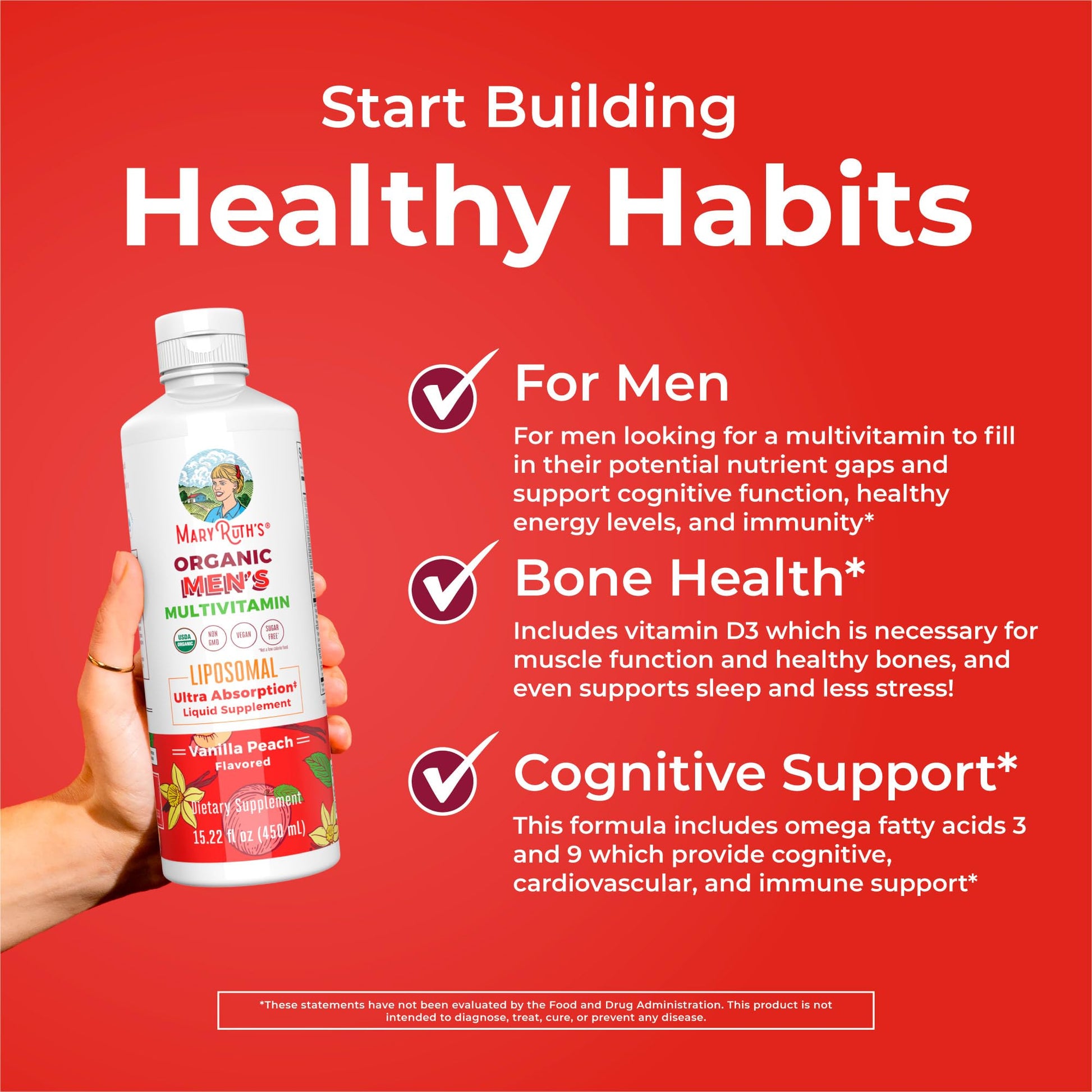 MaryRuth Organics Multivitamin for men | Sugar Free mens Multivitamin | Liquid Vitamins for men | Immune Support Supplement | Cognitive Health & Overall Wellness | Vegan | Non-GMO | 15.22 Fl Oz MARYRUTH'SBuy Supplements Australia