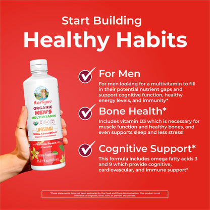 MaryRuth Organics Multivitamin for men | Sugar Free mens Multivitamin | Liquid Vitamins for men | Immune Support Supplement | Cognitive Health & Overall Wellness | Vegan | Non-GMO | 15.22 Fl Oz MARYRUTH'SBuy Supplements Australia