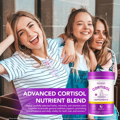 BUCAOAGU Cortisol Supplements for Women - Cortisol Reducer & Stress Support - Magnolia Bark, Rhodiola Rosea, Holy Basil, Magnesuim, Phosphatidylserine - Hormone Balance & Mood, Focus, Sleep Support BUCAOAGUBuy Supplements Australia