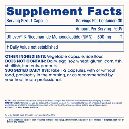ProHealth NMN Pro 500 (30 Capsules) Clinically Studied Uthever® NMN. NAD+ Precursor for Cellular Energy, Mitochondrial Support & Healthy Aging. USA Manufactured, Triple Lab-Tested ProHealthBuy Supplements Australia