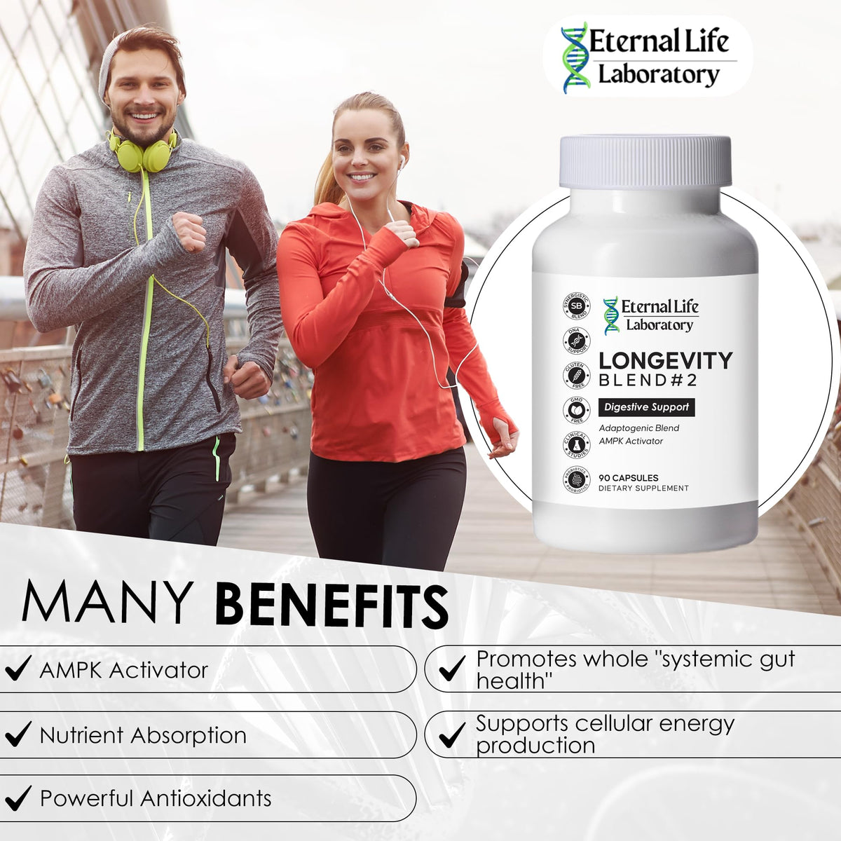 Probiotics for Women and Men, Daily Probiotic Supplement Probiotics and Triphala, Green Tea Extract - Anti-Aging Gut Health Optimizer - Intestinal, Colon & Digestive Health - 90 Capsules Eternal Life LaboratoryBuy Supplements Australia