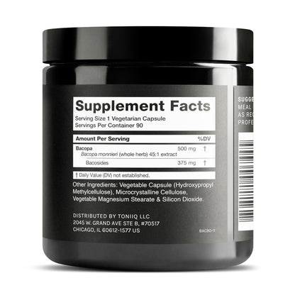 Toniiq Bacopa - Ultra High Potency 45:1 Extract with 75% Bacosides - Highly Concentrated - Third-Party Lab Tested - 90 Capsules Toniiq buy supplements Au