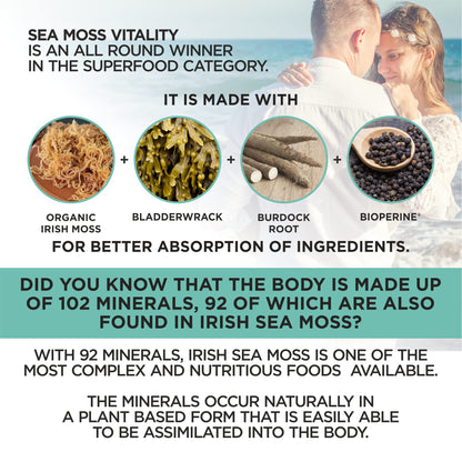 HerbaMe Organic Irish Sea Moss with Bladderwrack, Burdock Root & Black Pepper Extract HerbaMeBuy Supplements Australia