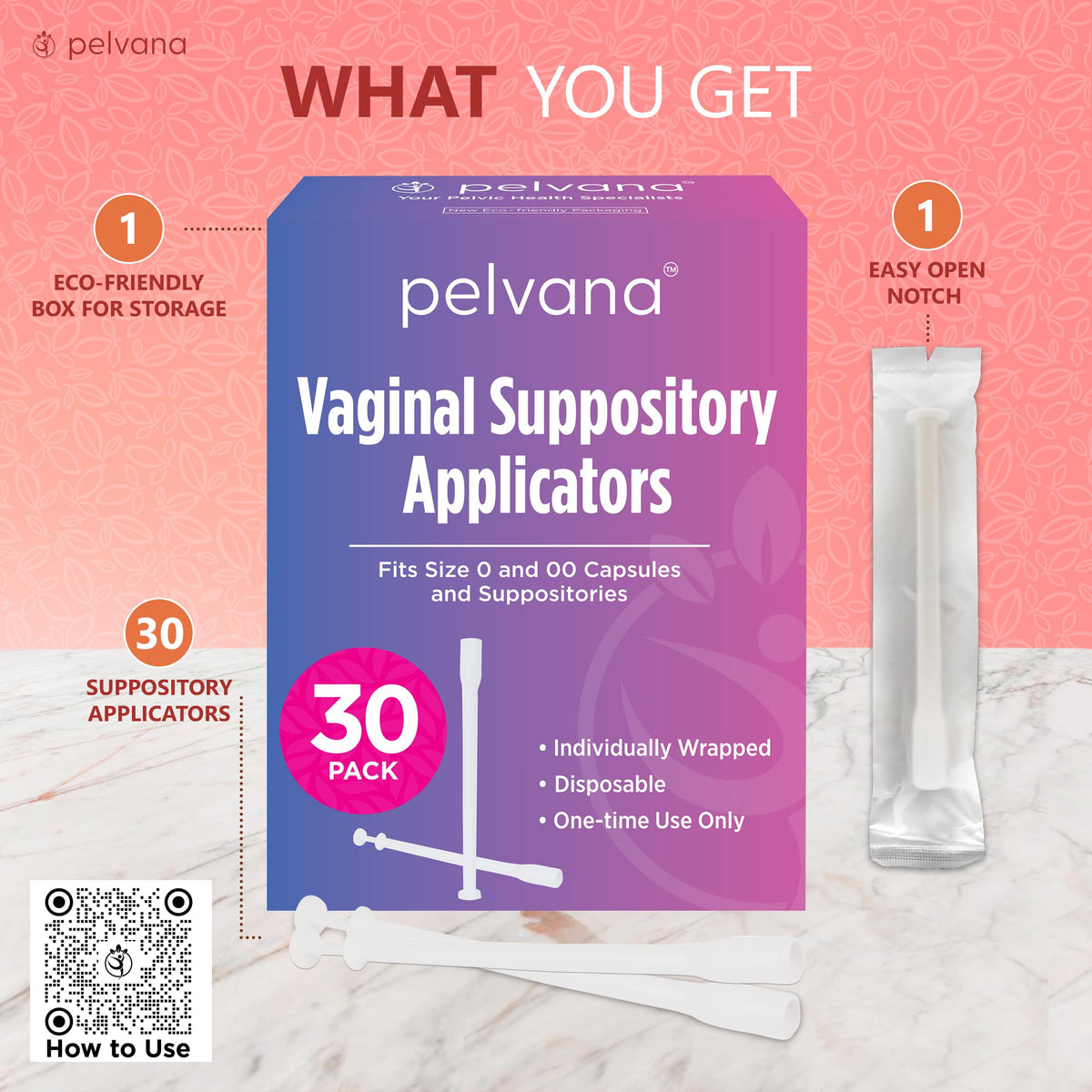 Pelvana Suppository Applicators for Women - (30 Pack) - Fits Size 0 and 00 Capsules - Often Used PelvanaBuy Supplements Australia