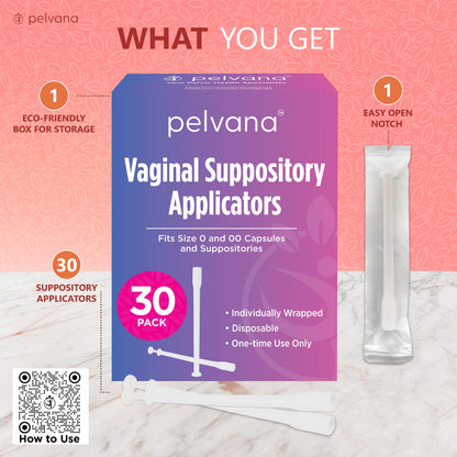Pelvana Suppository Applicators for Women - (30 Pack) - Fits Size 0 and 00 Capsules - Often Used PelvanaBuy Supplements Australia