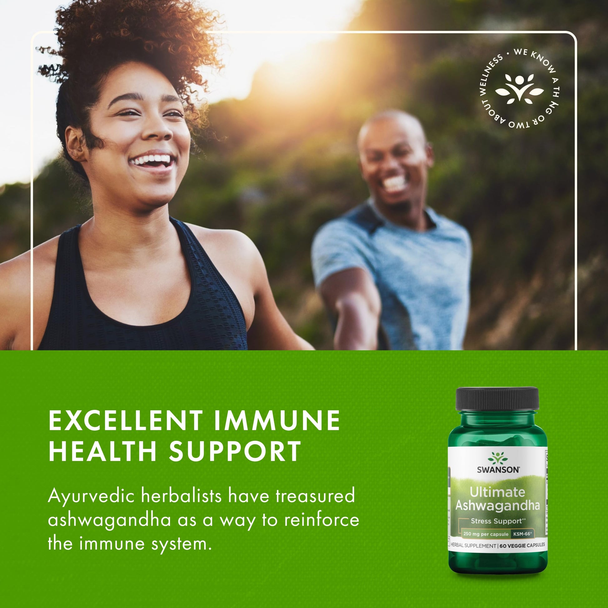 Swanson Ultimate Ashwagandha KSM-66 - Herbal Supplement Supporting Healthy Stress Levels & Relaxation - Natural Formula to Promote a Calm & Relaxed Mindset - (60 Veggie Capsules, 250mg Each) SwansonBuy Supplements Australia