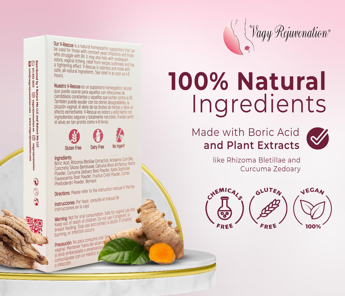Vagy Rejuvenation V-Rescue - 500 mg Boric Acid 14 Vaginal Applications - Feminine Health Vagy RejuvenationBuy Supplements Australia