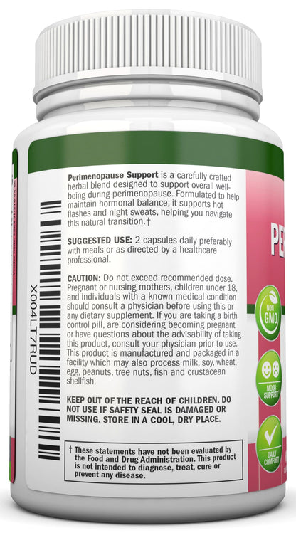 NutriONN Perimenopause Supplement for Women - Natural Support for Hot Flashes & Night Sweats - Improved Mood & Sleep - 11 Herbal Ingredients with Black Cohosh & Red Clover - Hormone Balance - Non-GMO NutriONNBuy Supplements Australia