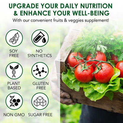 Fruit & Veggies Capsules | Daily Fruit & Vegetable Blend | 2 Bottles – 180 Vegetarian Capsules | Plant-Based Superfood Formula | Non-GMO, Gluten Free Generic buy supplements Au