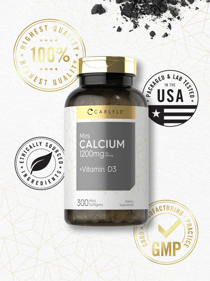 Carlyle Calcium 1200 mg with Vitamin D3 | 300 Softgels | Non-GMO and Gluten Free Supplement Carlyle buy supplements Au