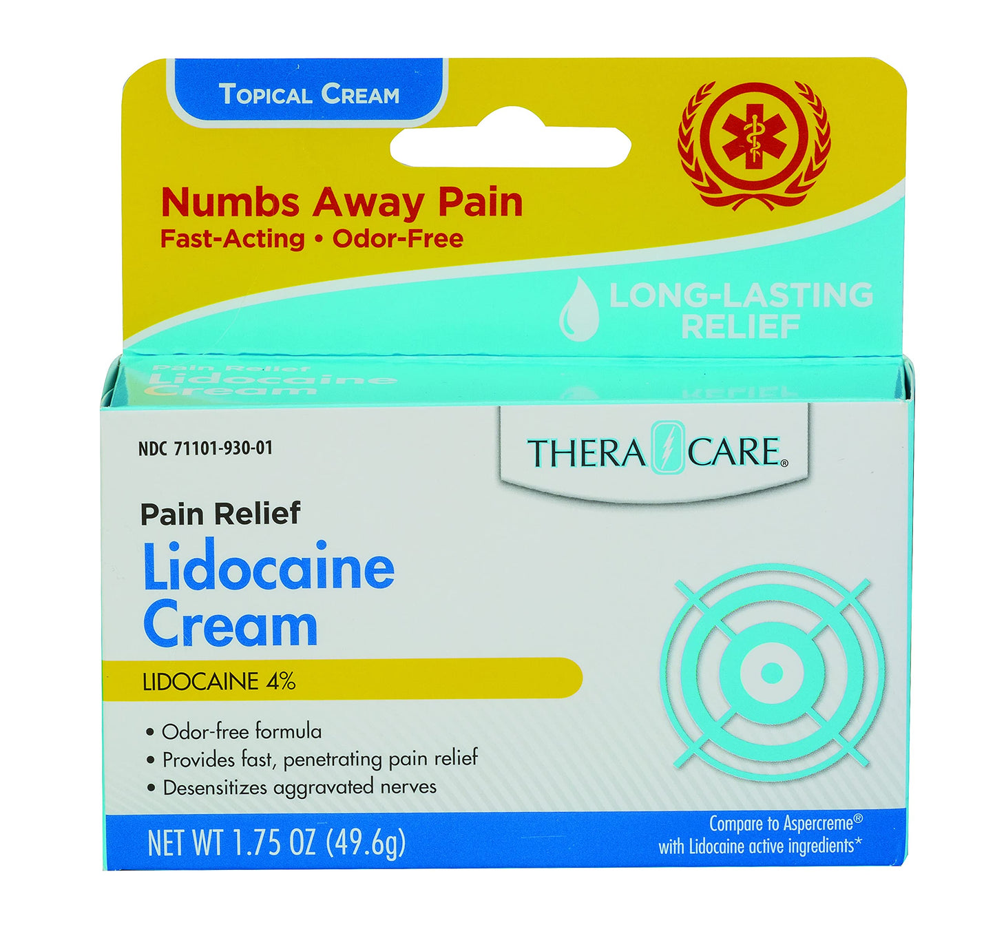 TheraCare Maximum Strength OTC Lidocaine Cream | Numbs Away Pain | Long-Lasting Relief | Non-Greasy | 1.75 Oz Thera Care buy supplements Au