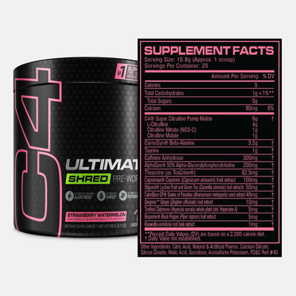 Cellucor C4 Ultimate Shred Pre Workout Powder, Fat Burner for Men & Women, Weight Loss CellucorBuy Supplements Australia