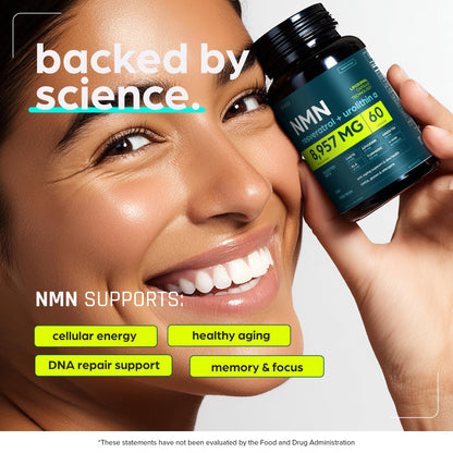 NMN Supplement 8957mg with Real NAD+ Not Just a Booster | Urolithin A, Resveratrol, CoQ10, Alpha Lipoic Acid, Green Tea Extract | Cellular Longevity & Energy Support for Men & Women ThinbiBuy Supplements Australia