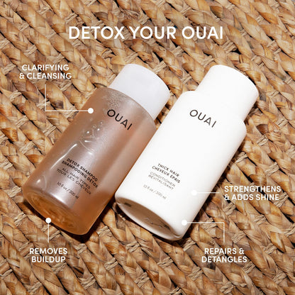 OUAI Detox Shampoo & Thick Hair Conditioner Bundle - Clarifying Shampoo for Build Up, Dirt, Oil, Product and Hard Water & Moisturizing Conditioner for Thick Hair (2 Count) OUAIBuy Supplements Australia